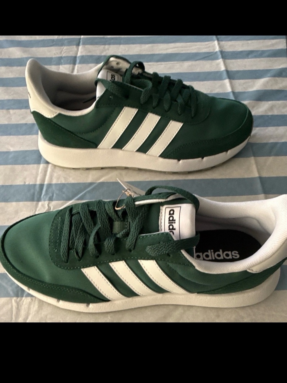 Adidas Run 60s 2.0 Green White Mens 8.5 Womens 9.5 EUR 42
